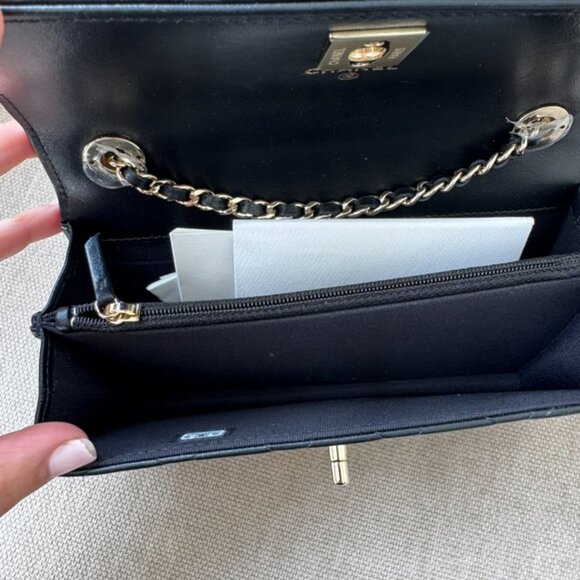 New in Box Chanel Black Mini Flap Handbag with Chain - Picture 9 of 11
